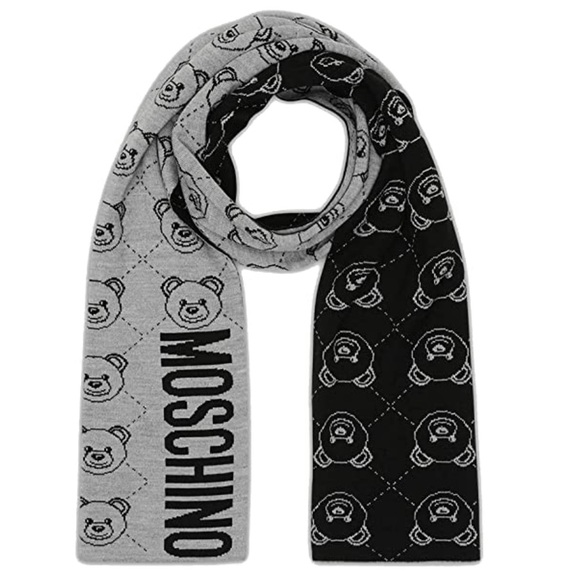 Moschino Accessories - Moschino Teddy Bear & Logo All Over Scarf